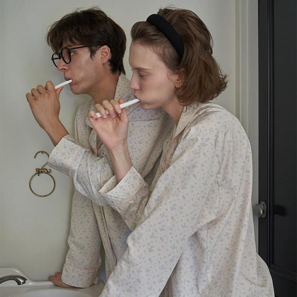 (uni)[모달] 가든오브파리 면모달 플라워 파자마 세트 아이보리