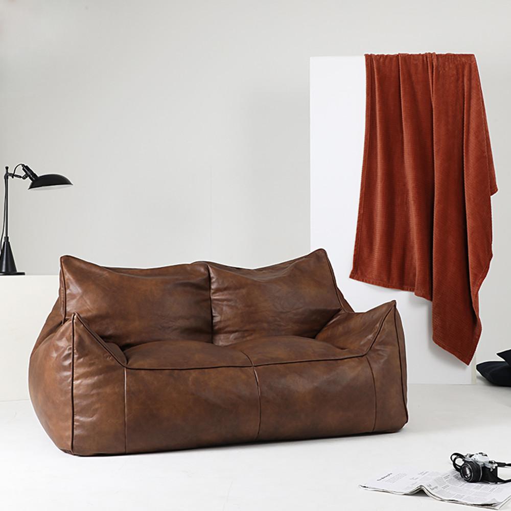 플래지어 톰 소프트 기능성 가죽 빈백 소파 2인용 좌식쇼파 더블소파