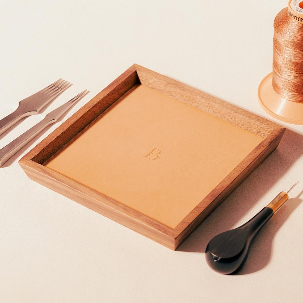 [본샹스] 월넛 우드 트레이 - 베이지