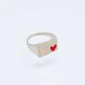 Enamel heart signet Ring 레드 하트 볼드 반지