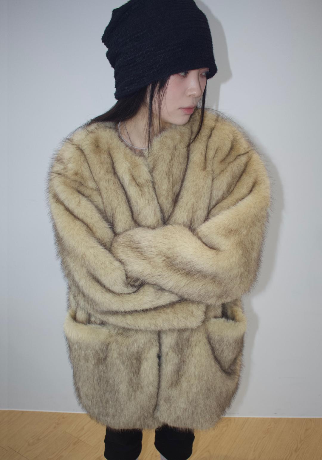 mute fur half coat