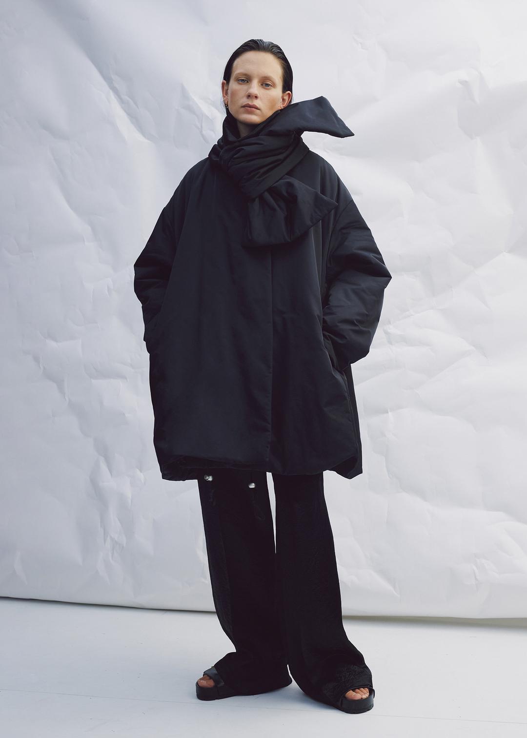 Concise Padded Coat, Black