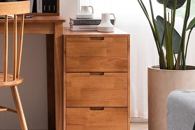 [할인쿠폰] 헤나 3단 책상 원목 서랍장