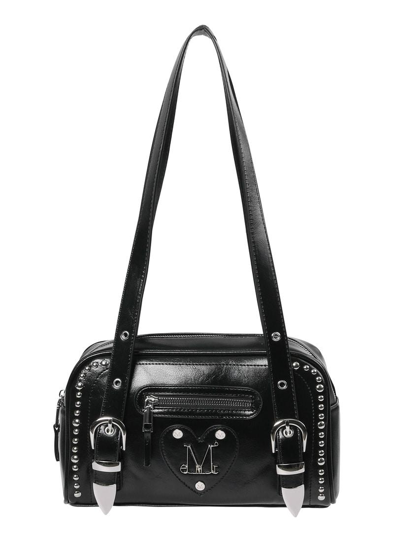 KONIC METAL LOGO STUD SHOULDER BAG UNISEX 코닉 메탈 로고 스터드 숄더백 남녀공용