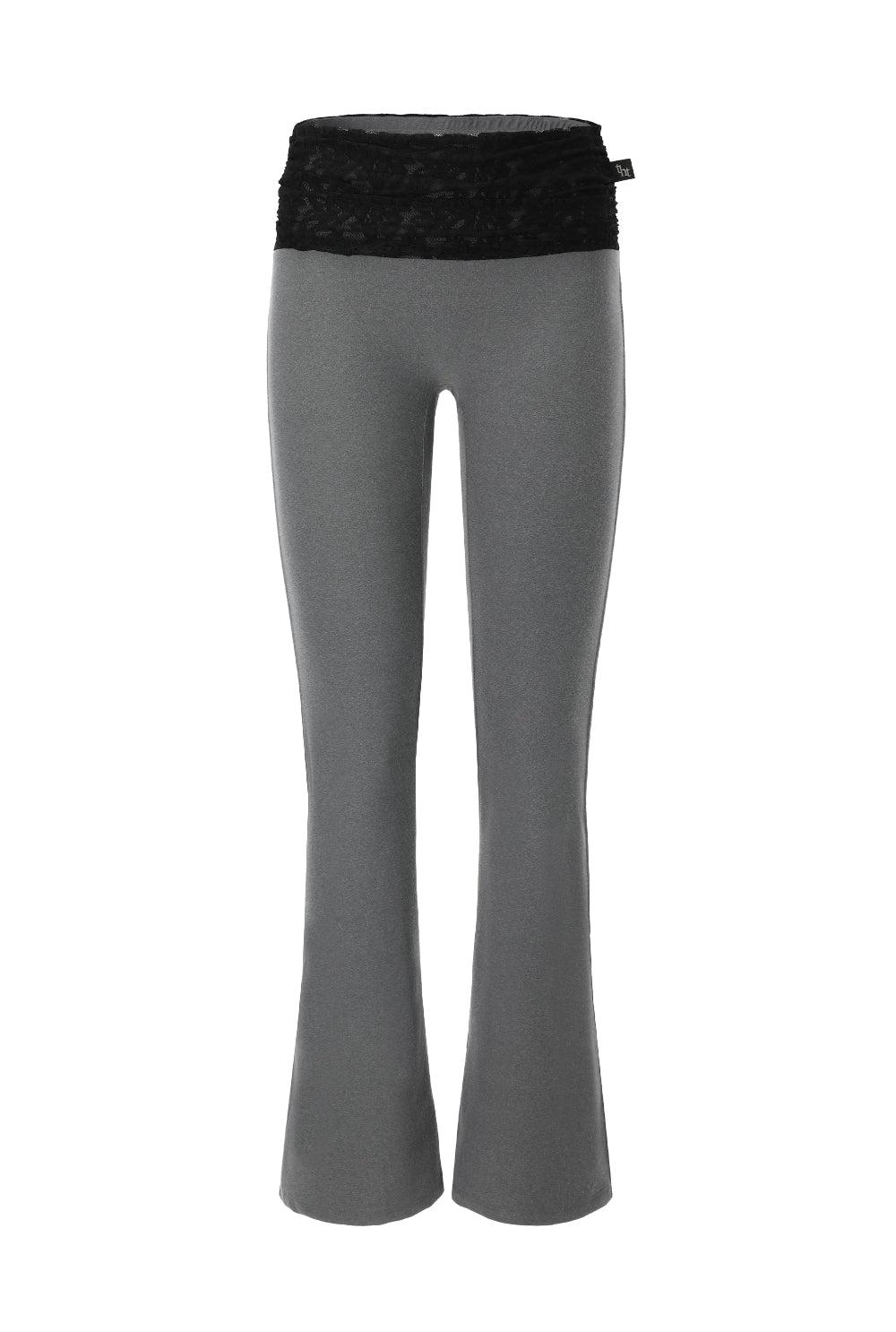 Lace combi bootcut pants