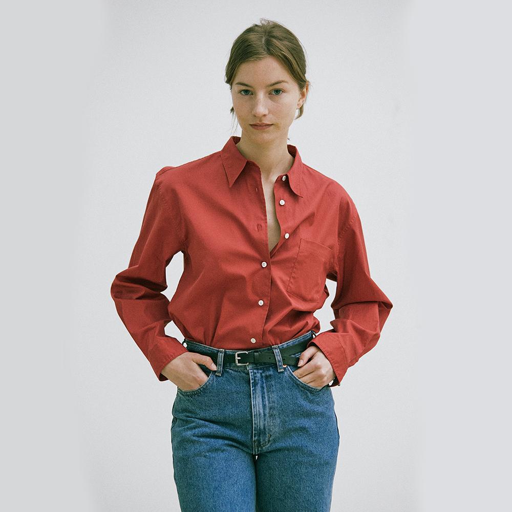 TE1-SH01 수피마 트윌 셔츠-어반레드