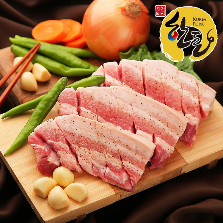 고소한 육질! 한돈 생 삼겹살 600g (옵션3개이상 구매시 참소스+와사비 증정!)