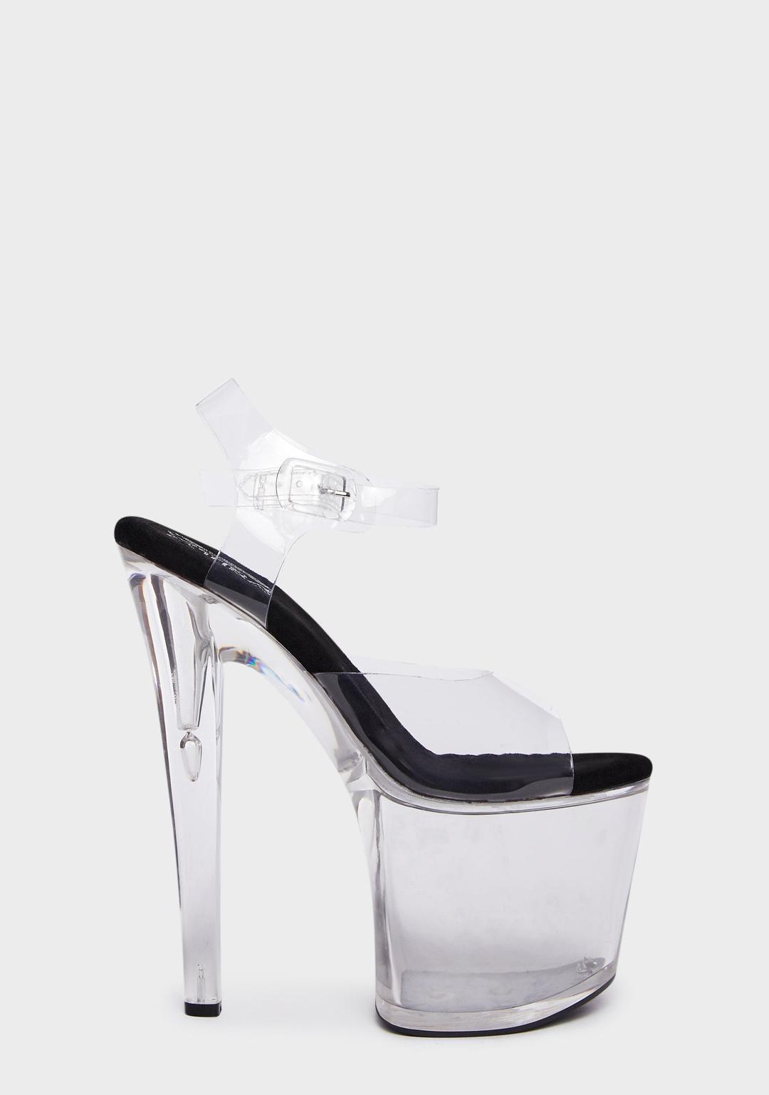Demi 7.5 Platform Heels - Clear - US 5