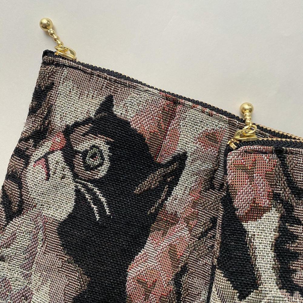 네코 pouch 고양이 자가드 파우치