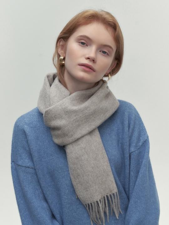 FIRST LABEL WOOL MUFFLER_BEIGE