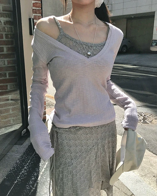 [ all lace 🌸] thin & flower 스퀘어 나시 TOP