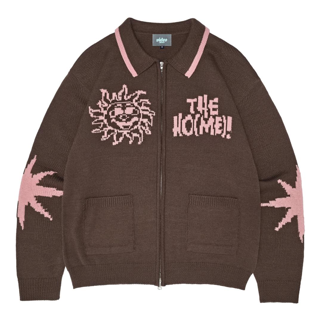 BYEORUI ZIP COWICHAN KNIT ZIP UP [BROWN]