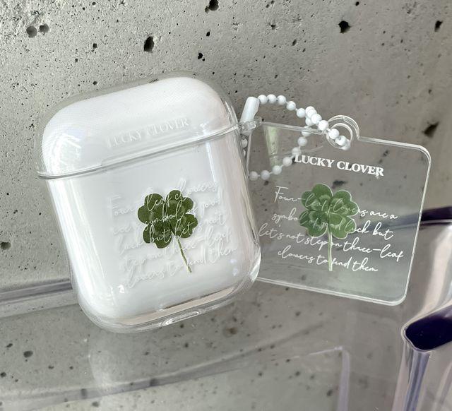 made]Lucky clover 투명 에어팟 케이스 키링