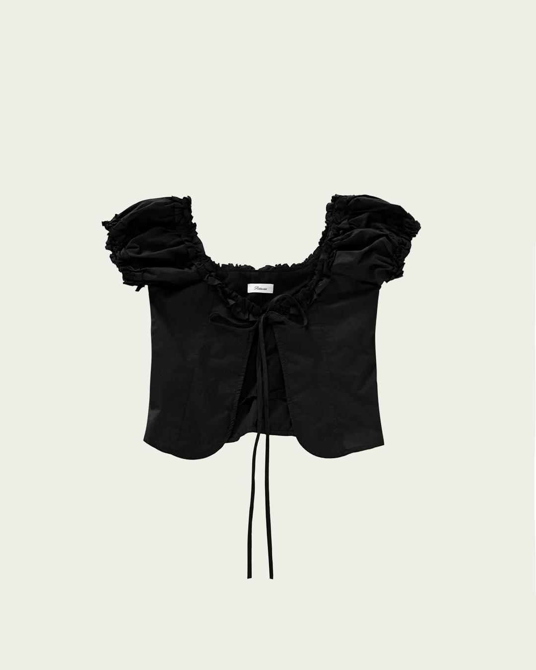 (2차) Alice Ribbon Top - Black
