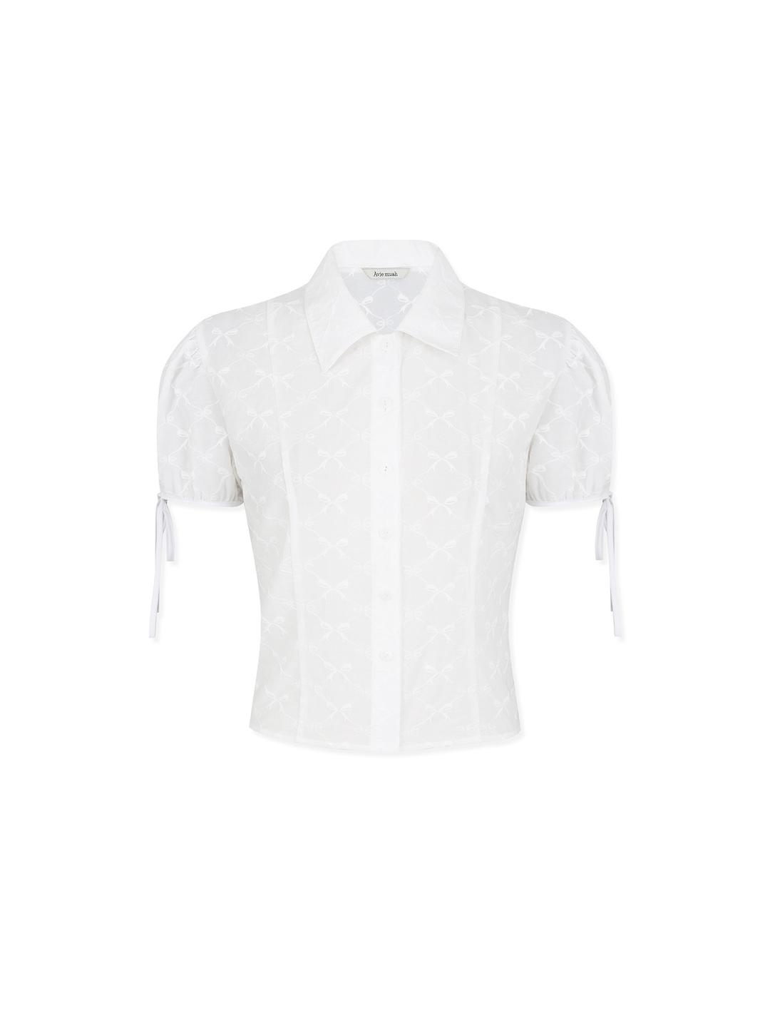 리본 퍼프 블라우스