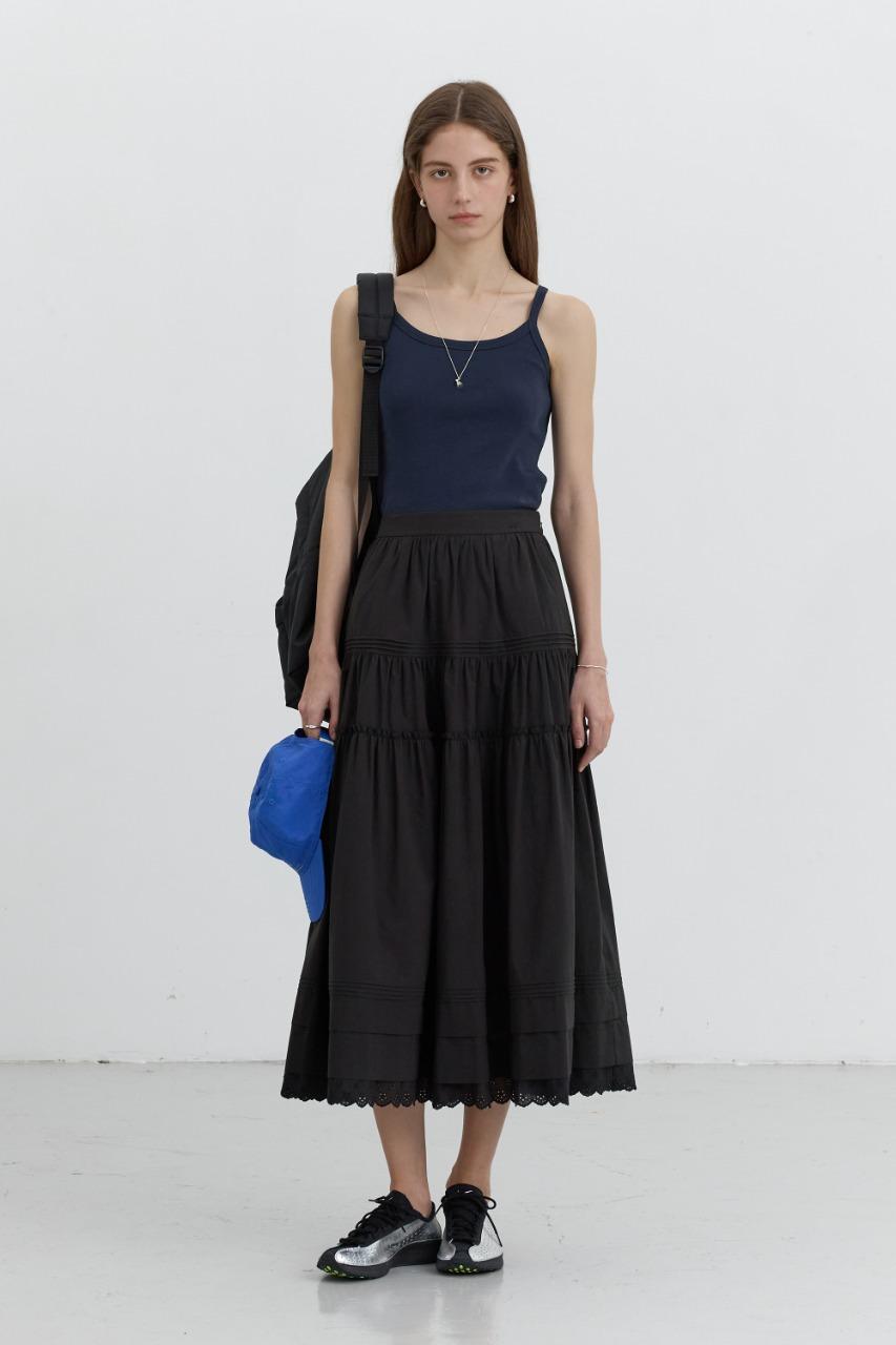TIERED FULL SKIRT BLACK
