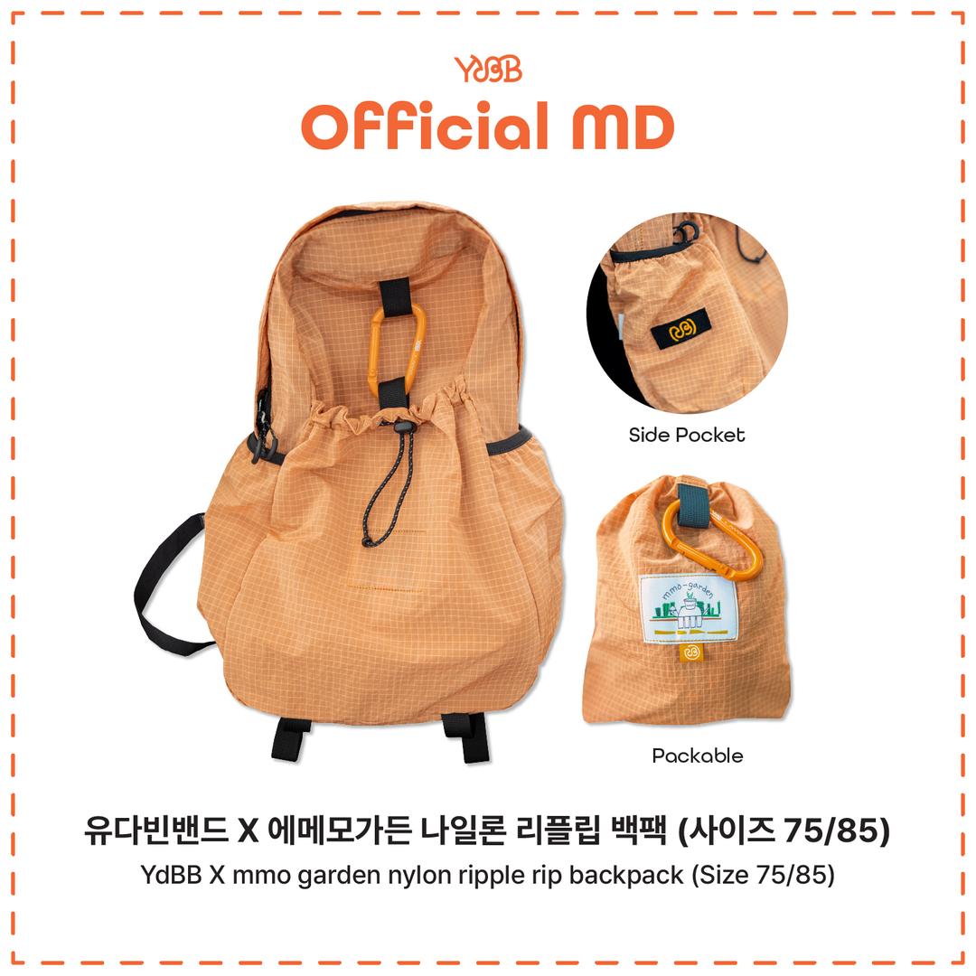 유다빈밴드 X 에메모가든 나일론 리플립 백팩 ㅣ YdBB X mmo garden nylon rip backpack