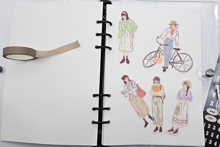 6공 양면 이형지 스티커북 A5 A6 인스 다꾸 스티커 보관 정리 다이어리꾸미기