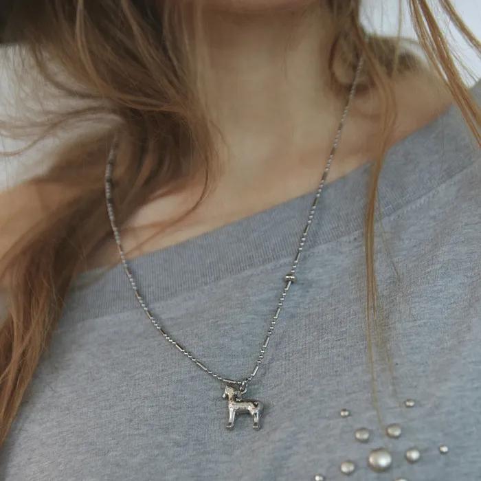 horse necklace-silver
