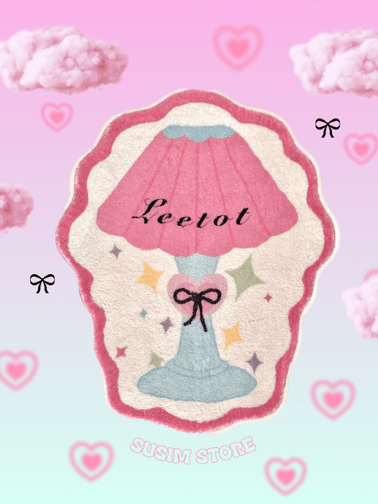 수심 Ribbon Lamp Rug 리본 램프 러그 하트 핑크 유니크 카펫 집 유니크