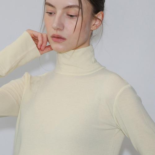 Wool blend high neck top BUTTER YELLOW