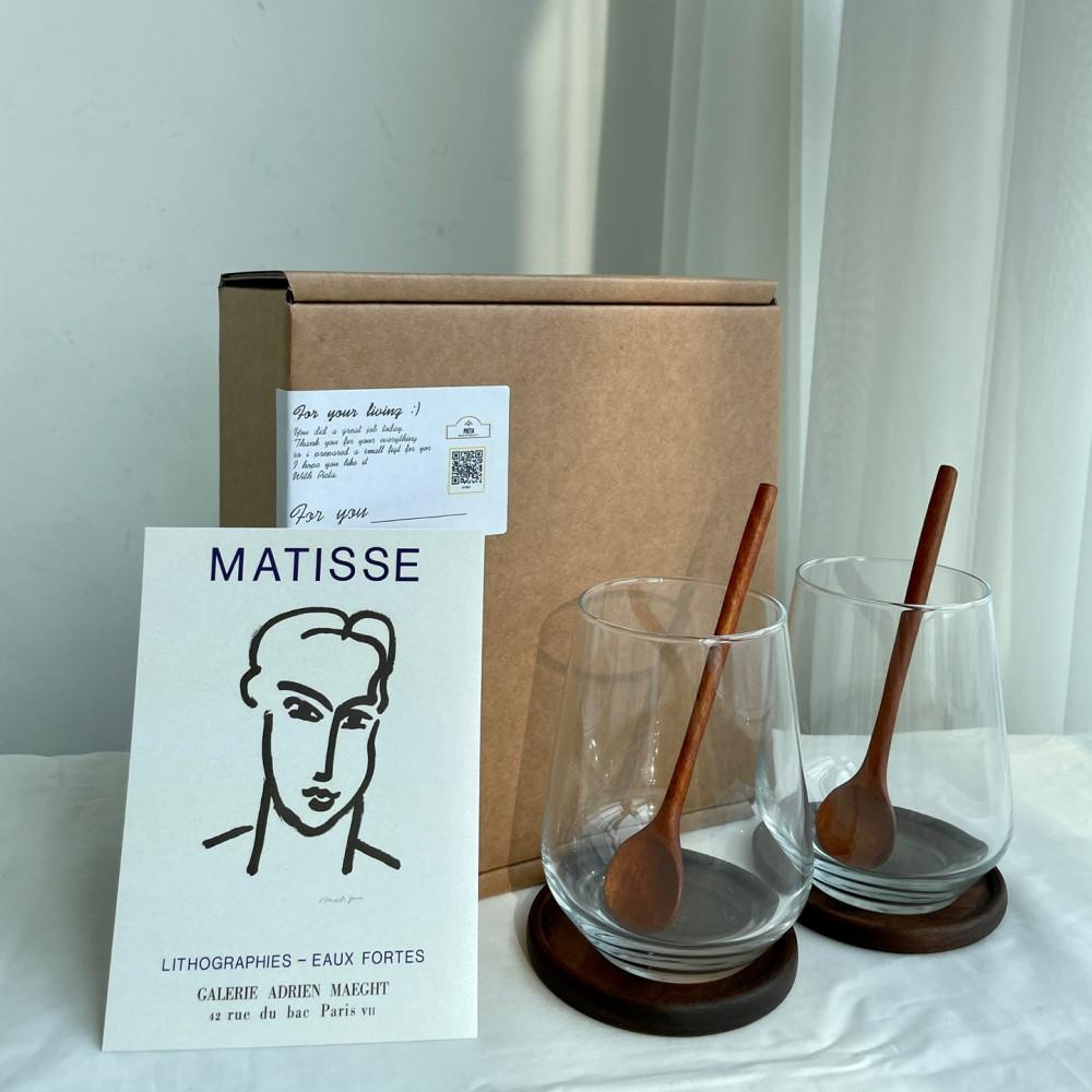 홈카페 뚱뚱이 유리컵 2인 세트 집들이선물 친구 결혼선물