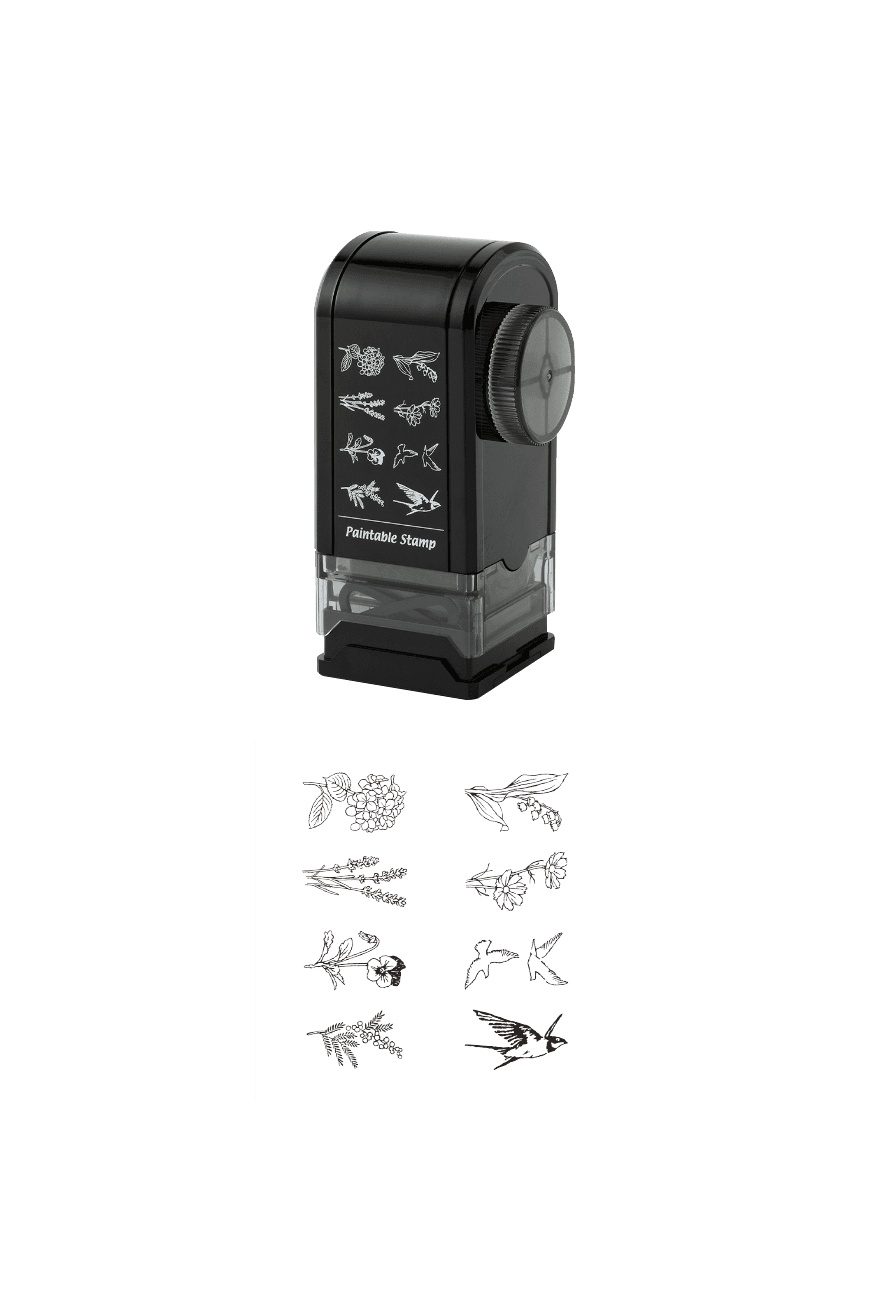 페인터블 스탬프 다이얼 Paintable Rotating Stamp Dial - Flower & Bird