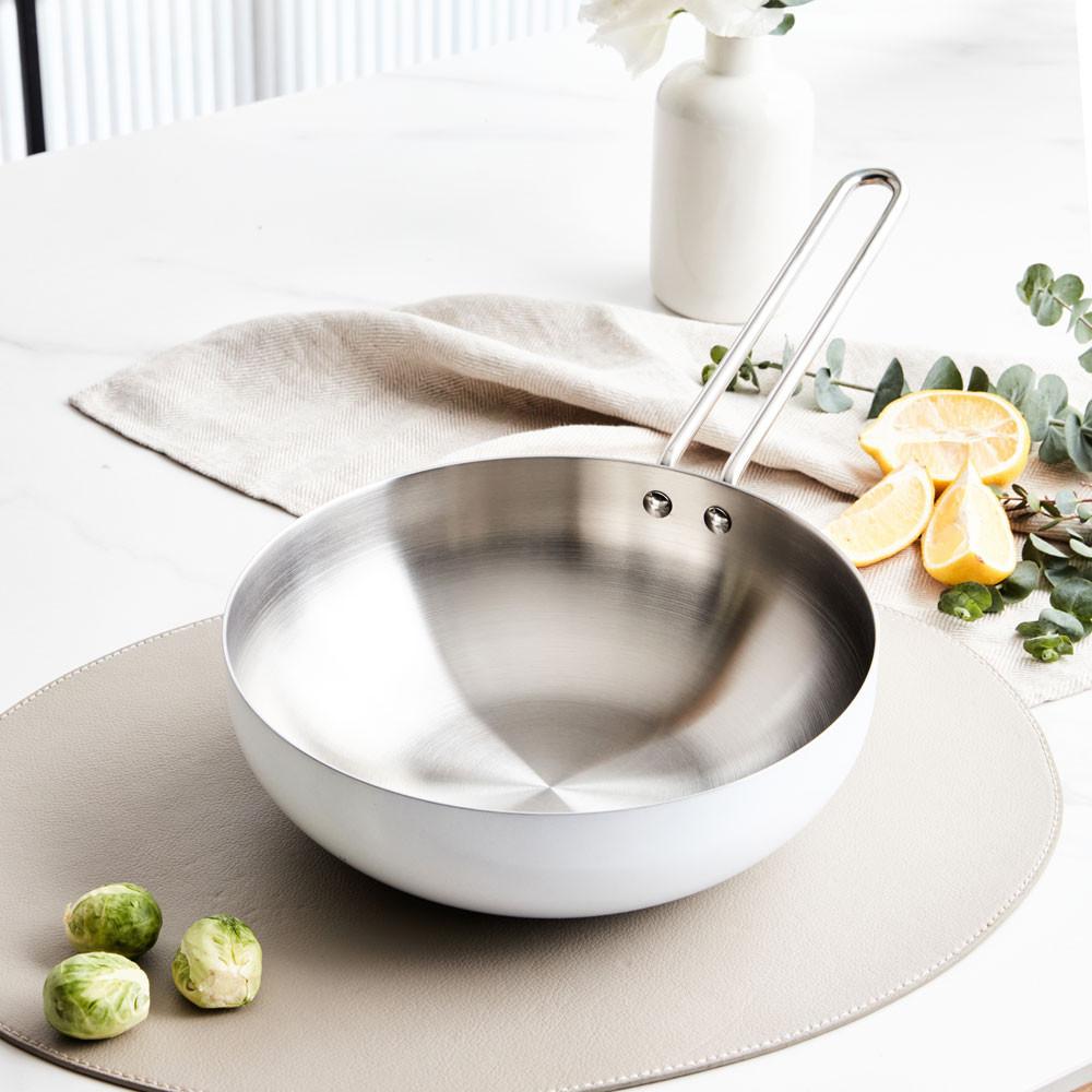 핀일로 통5중 컬러 스테인리스 웍팬 인덕션 인덕션용 스파클링화이트 24 궁중팬