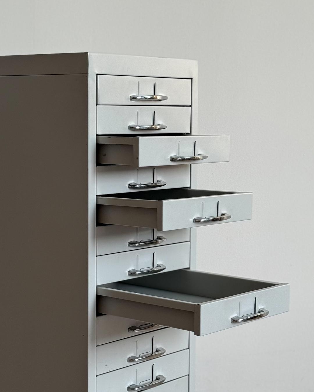 80s Industrial Steel Multi-Drawer Cabinet