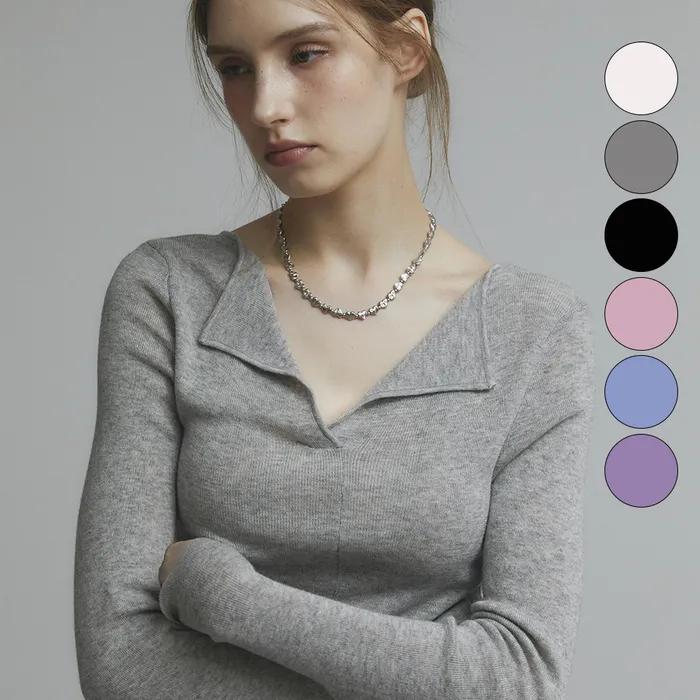 LAPEL V-KNIT [6COLORS]