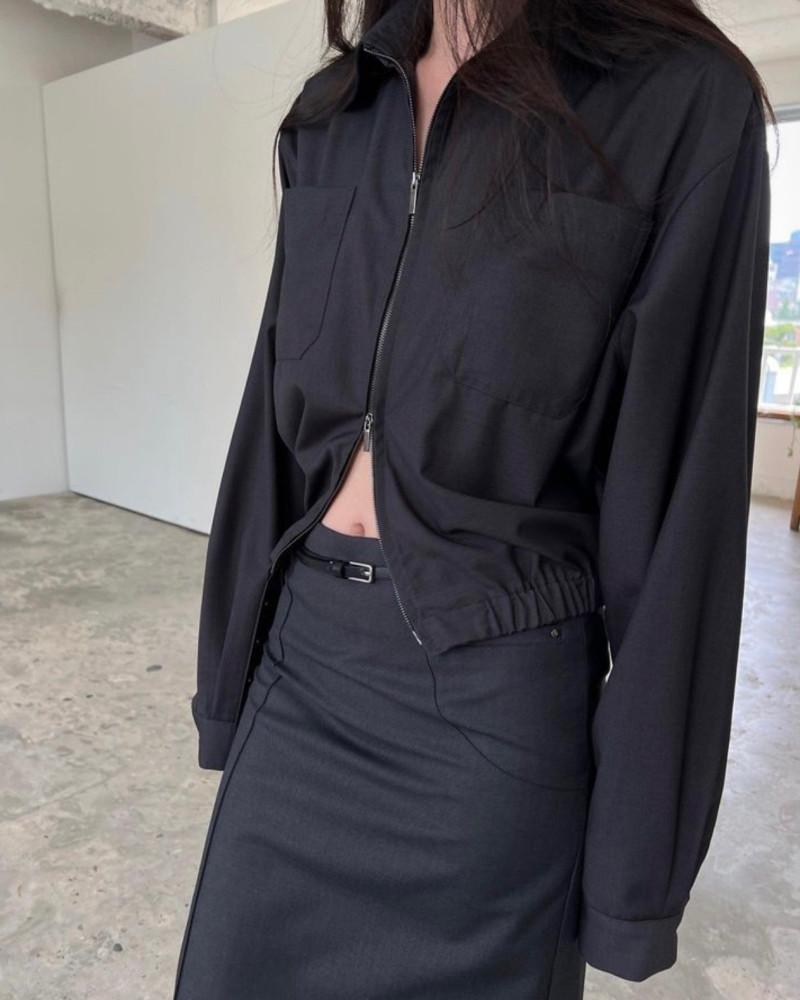 먹 당일 / 런던플랏 볼륨 블루종 셔츠 자켓 2colors