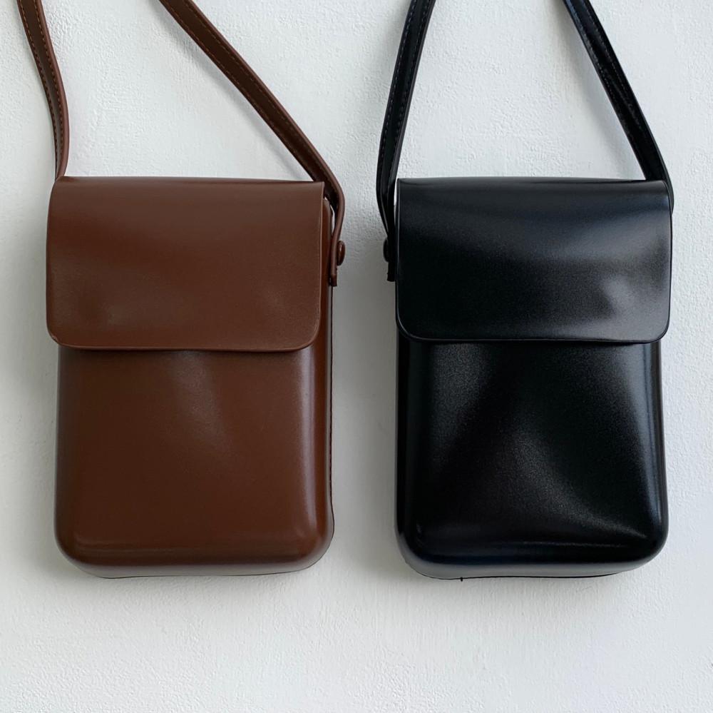 남자 여자 미니멀 레더 미니백 2color 남여공용 가죽 미니 크로스백