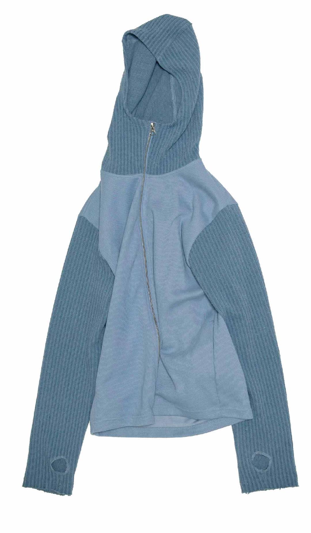 BALACLAVA knit zip up_blue