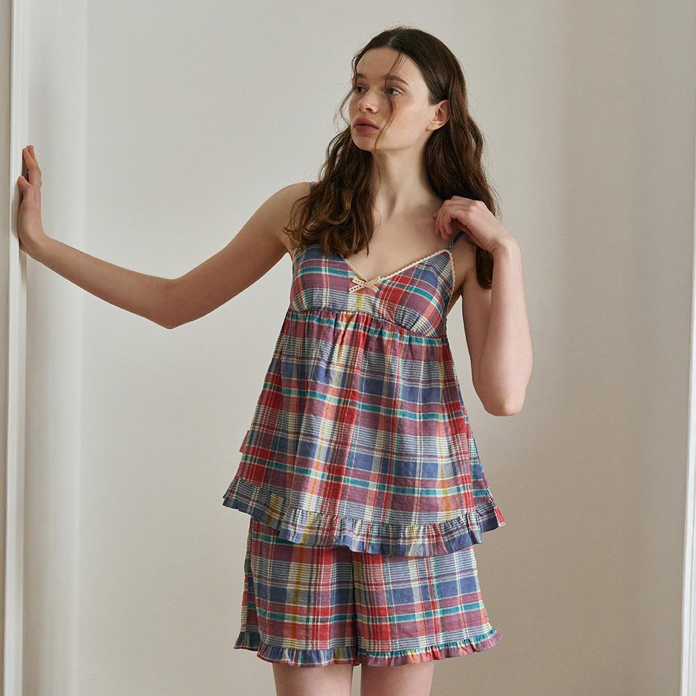 울랄라파자마 벤티 나시 투피스 반바지 블루 40수