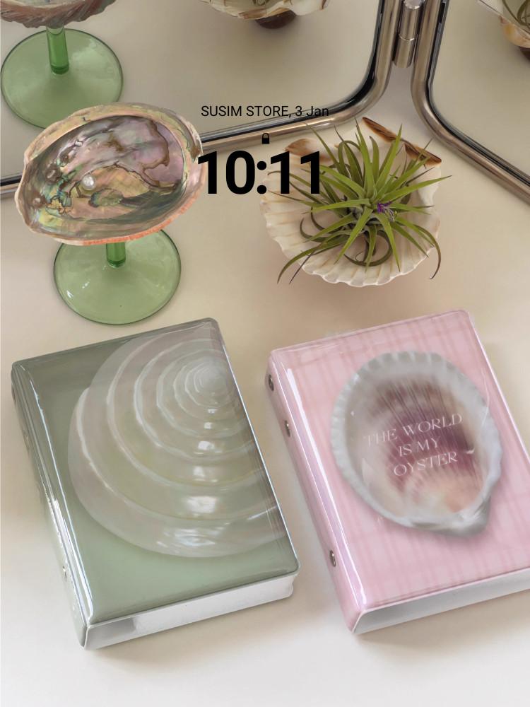 수심 Pearl Ocean Diary 펄 오션 다이어리 조개 A7 6공 PVC 바인더