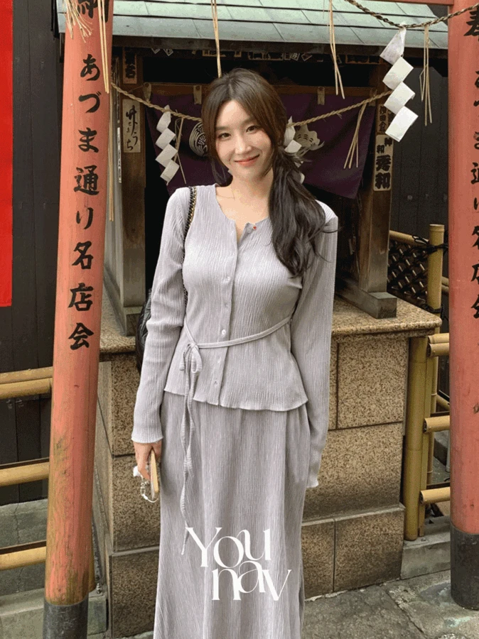 [NAV-MADE] 인생핏 플리츠 버튼 블라우스 3color