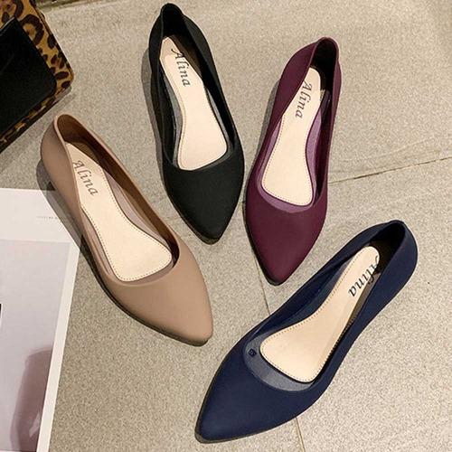 [1차완판재입고] 기본 말랑한 통굽 젤리 플랫슈즈 4color