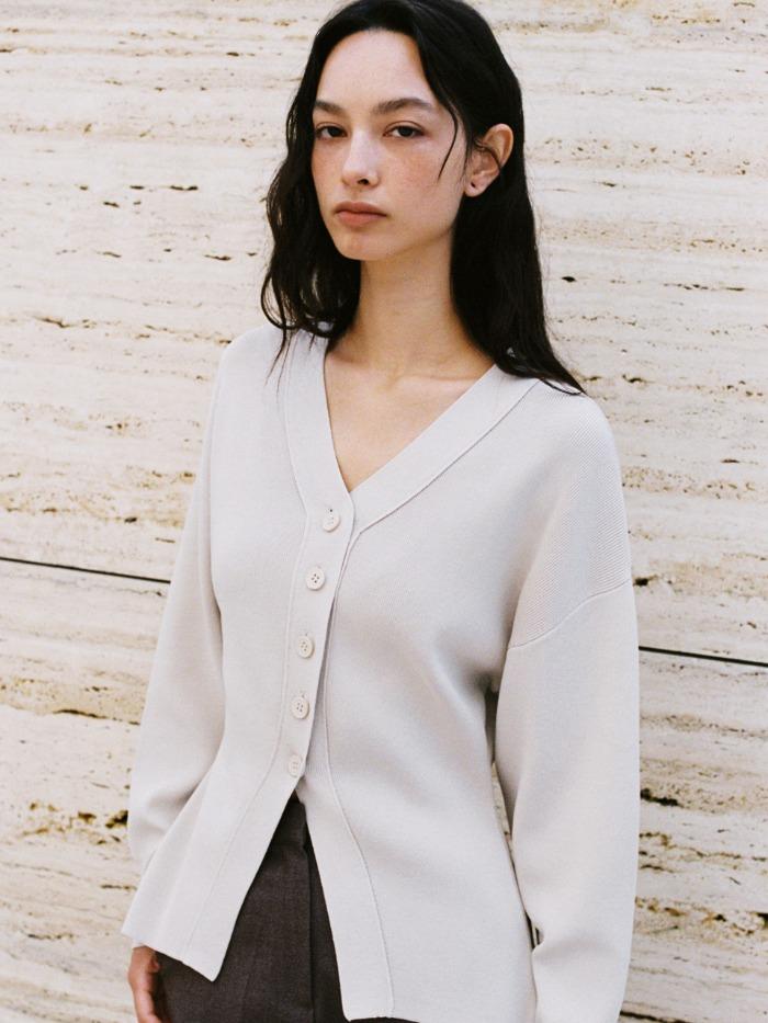 볼륨 벌룬가디건 그레이시베이지 OU1811