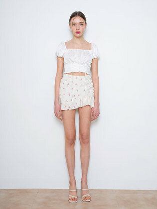 Corset crop blouse (white)