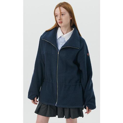 노맨틱 스키 파카 디테일 플리스 집업 네이비