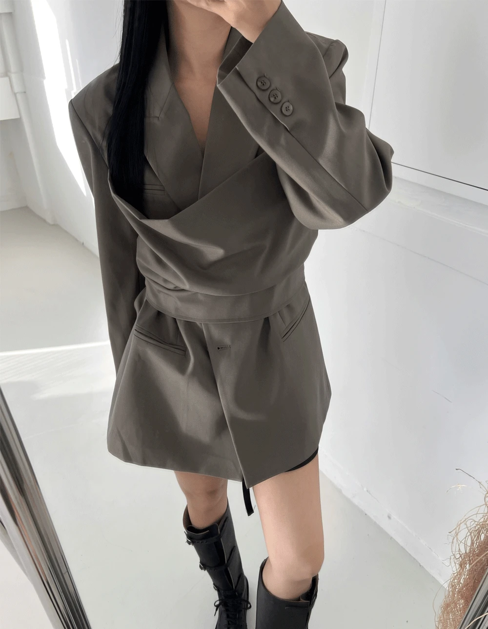 드레이프 세트 오버핏 자켓 - JK