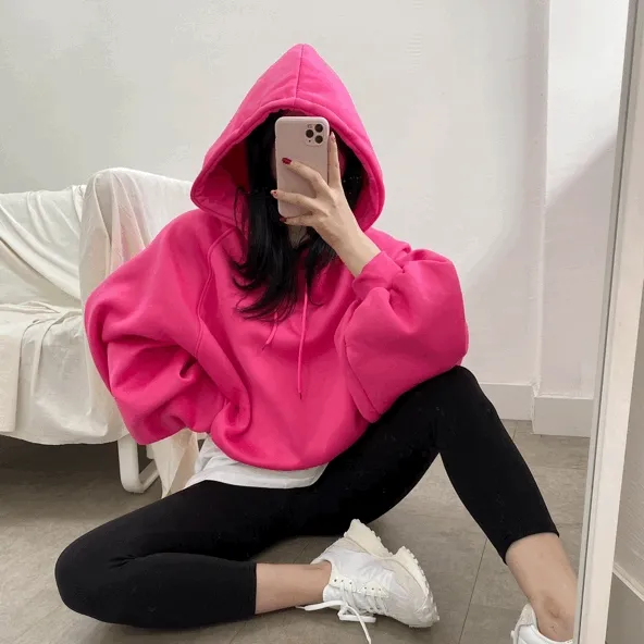 2023재입고[컬러추가/1+1할인] 기모 벌룬 퍼프소매 후드티 5COLOR