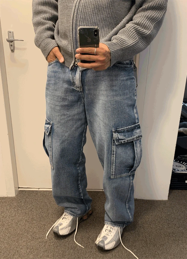 must cargo denim pants (3C)