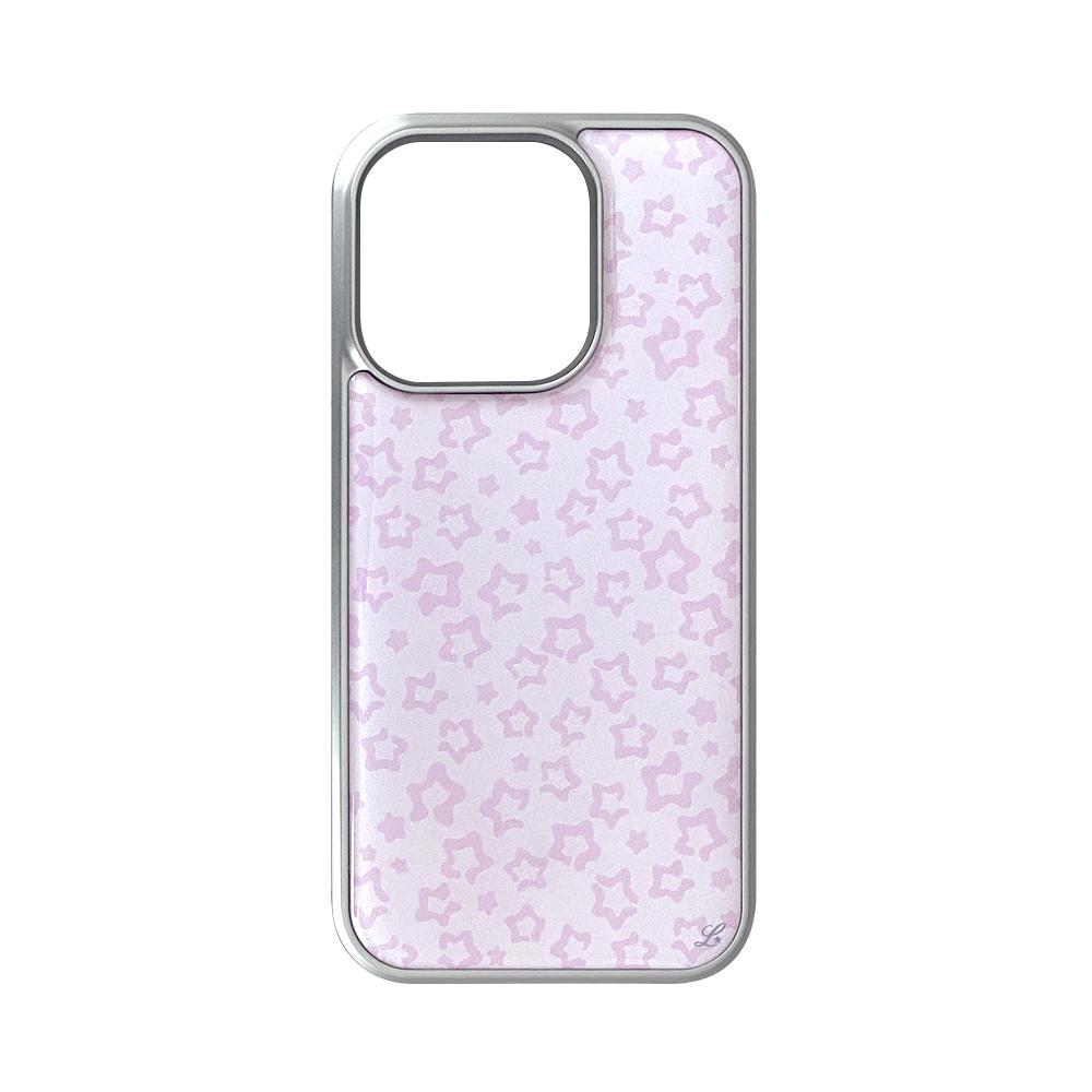 STAR LEOPARD PHONE CASE PINK (epoxy silver bumper)