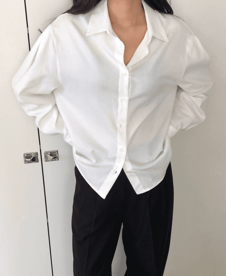 이너프 founders 파운더스 메이지 퍼프 셔츠 피치 코튼 긴팔 카라 남방 이너프