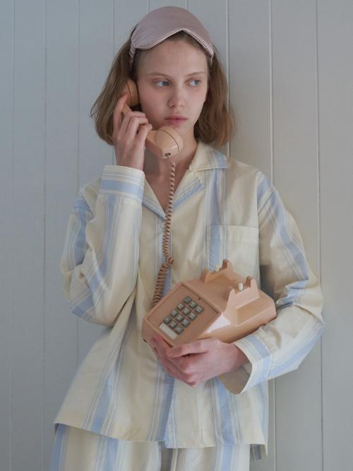 (uni) 미드나잇인파리 스트라이프 파자마 코튼스카이