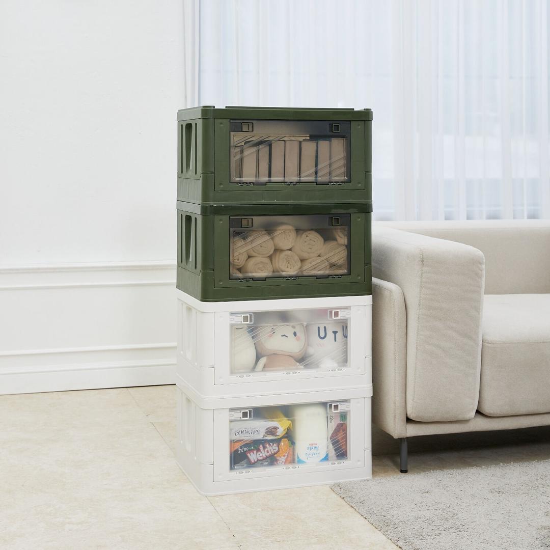 코드리빙 폴딩 옷장수납함 투명리빙박스 2-A50