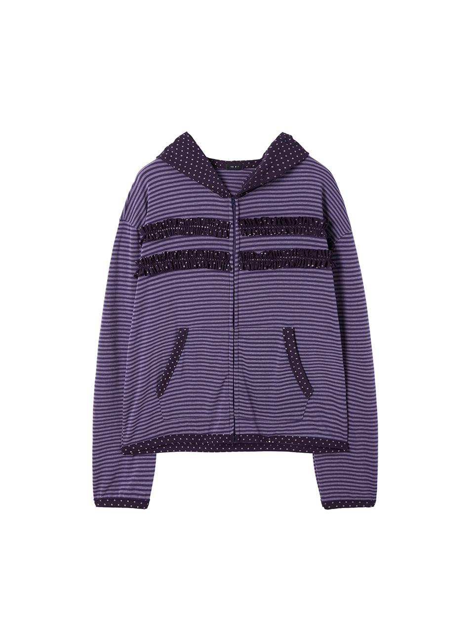 Ruffle point zip-up hoodie_purple
