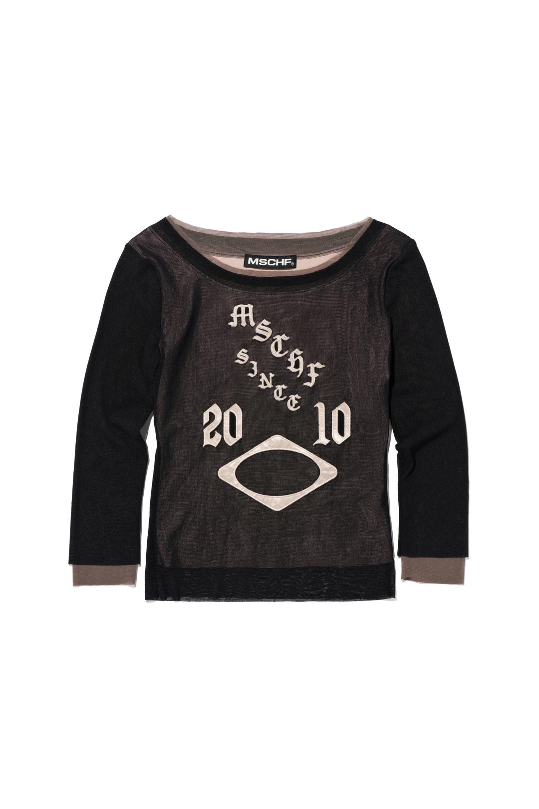 BOAT NECK MESH TOP_BLACK