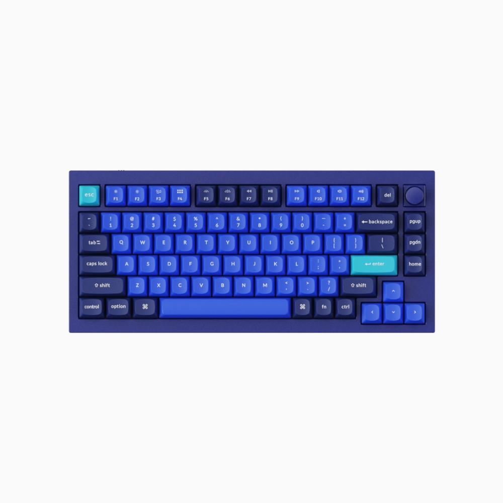 키크론 Q1 노브 블루 알루미늄 커스텀 기계식 키보드 애플 맥 75% 배열